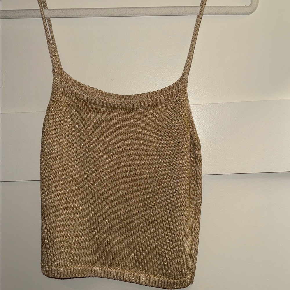 Elegant Tan Sparkle Women's Top